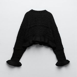 Zara CROPPED KNIT SWEATER